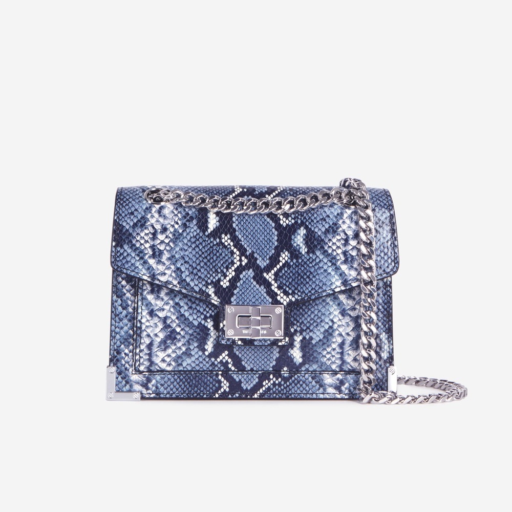 NWT The Kooples Navy Snakeskin Crossbody Bag
